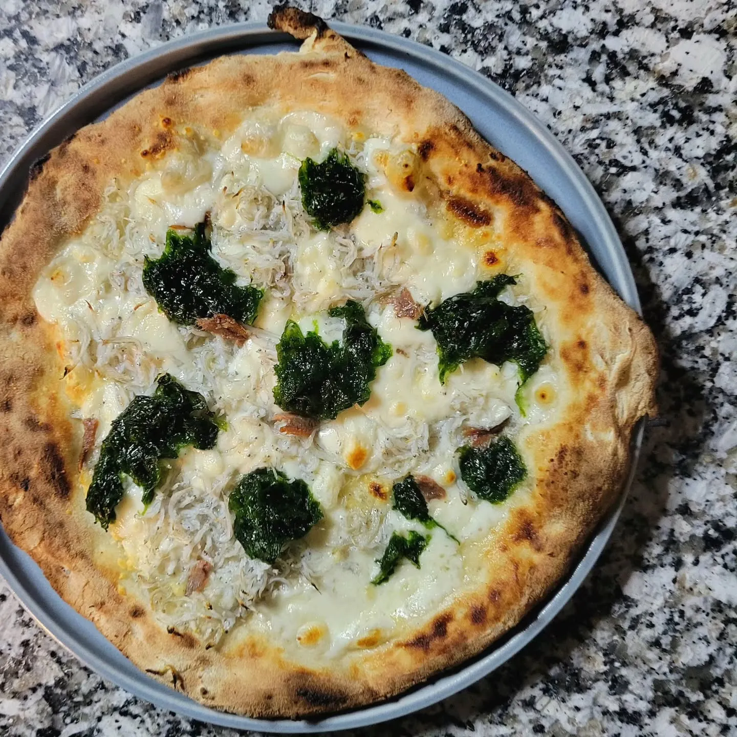 シラスと青のり、アンチョビのピッツァ